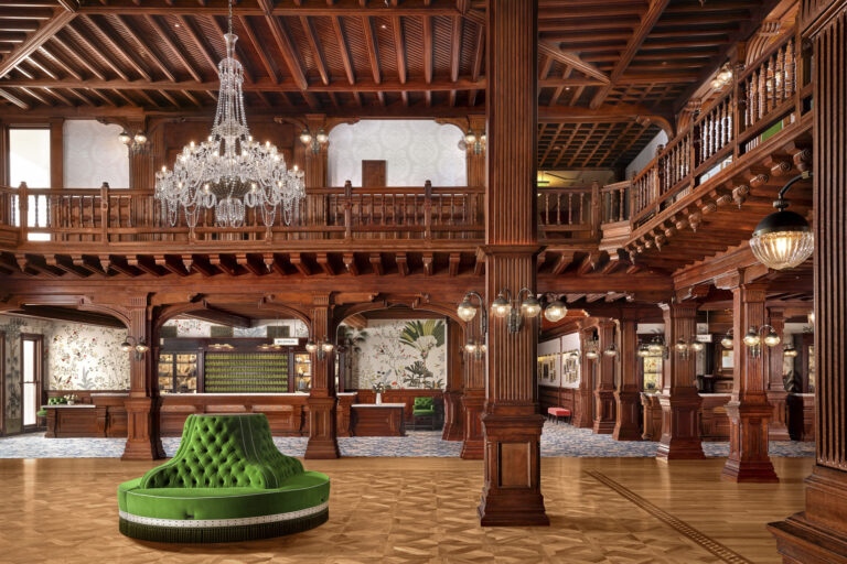 Hotel Del Coronado lobby with chandelier - Historic Renovation
